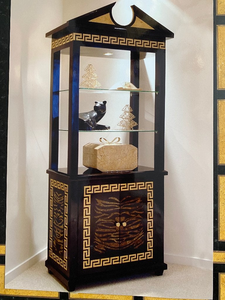 Een chique vitrinekast voor porselein, Huis en Inrichting, Ophalen, Zo goed als nieuw, 25 tot 50 cm, 200 cm of meer