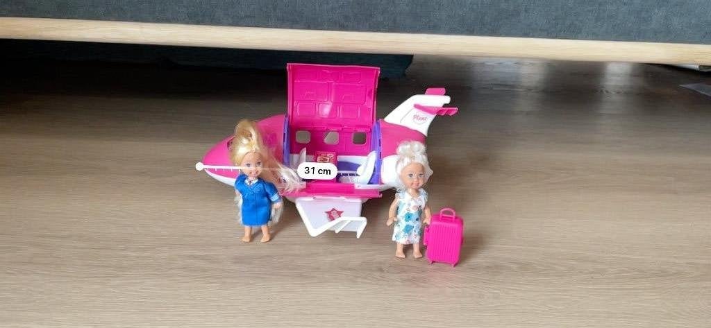 Speelgoedvliegtuig met 2 poppetjes en koffer, Ophalen, Gebruikt