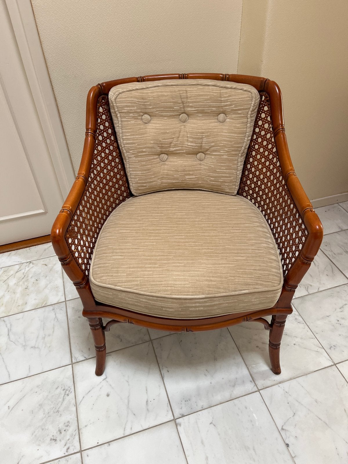 Vintage rotan fauteuil met bamboe details, Ophalen