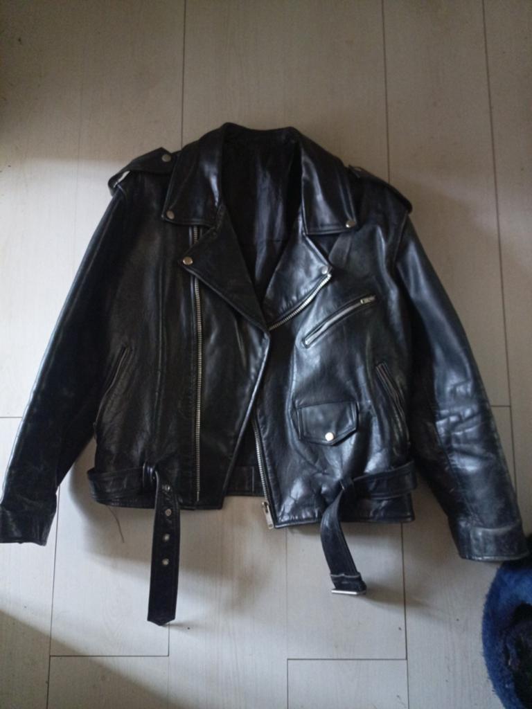 Stoere leren jack van de Large - Maat XL, Kleding | Heren, Zwart, Maat 56/58 (XL), Ophalen of Verzenden, Zo goed als nieuw