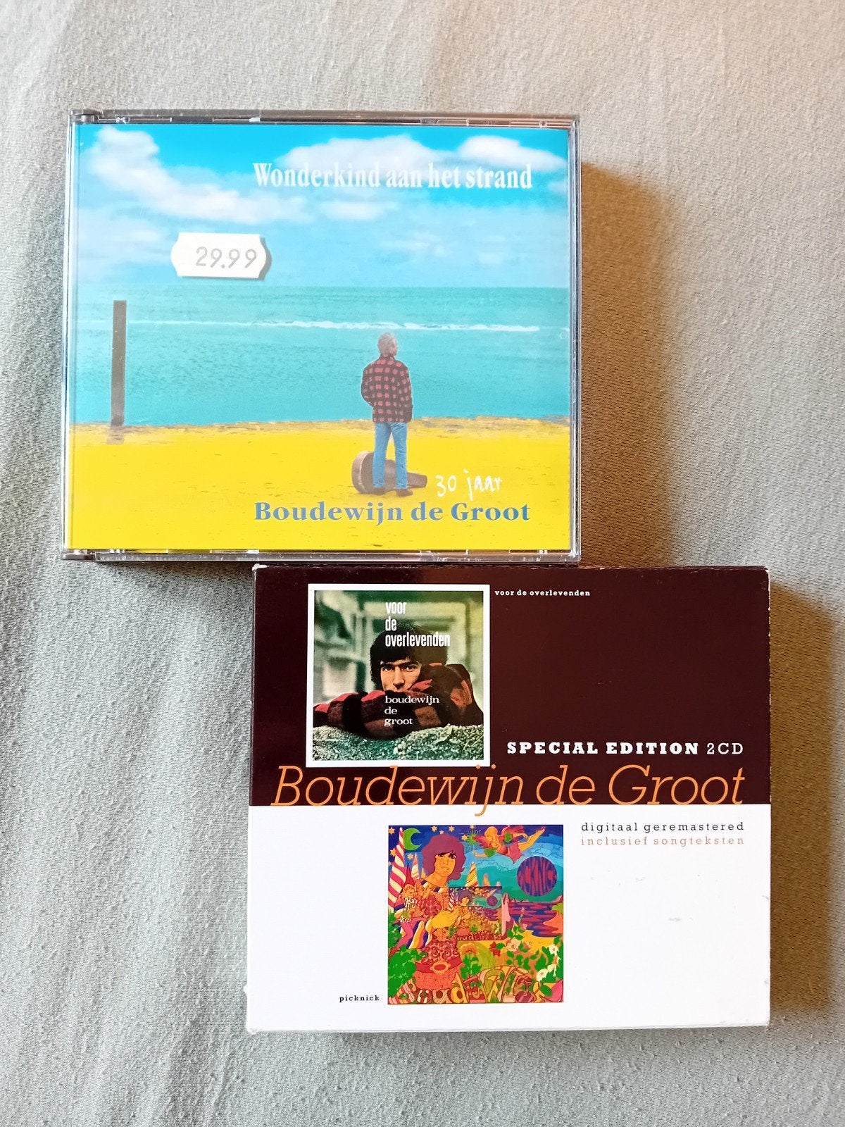 Boudewijn de Groot CD's: Overlevenden, Picknick, Wonderkind., Cd's en Dvd's, Ophalen of Verzenden, Zo goed als nieuw, Pop, Inclusief doosje