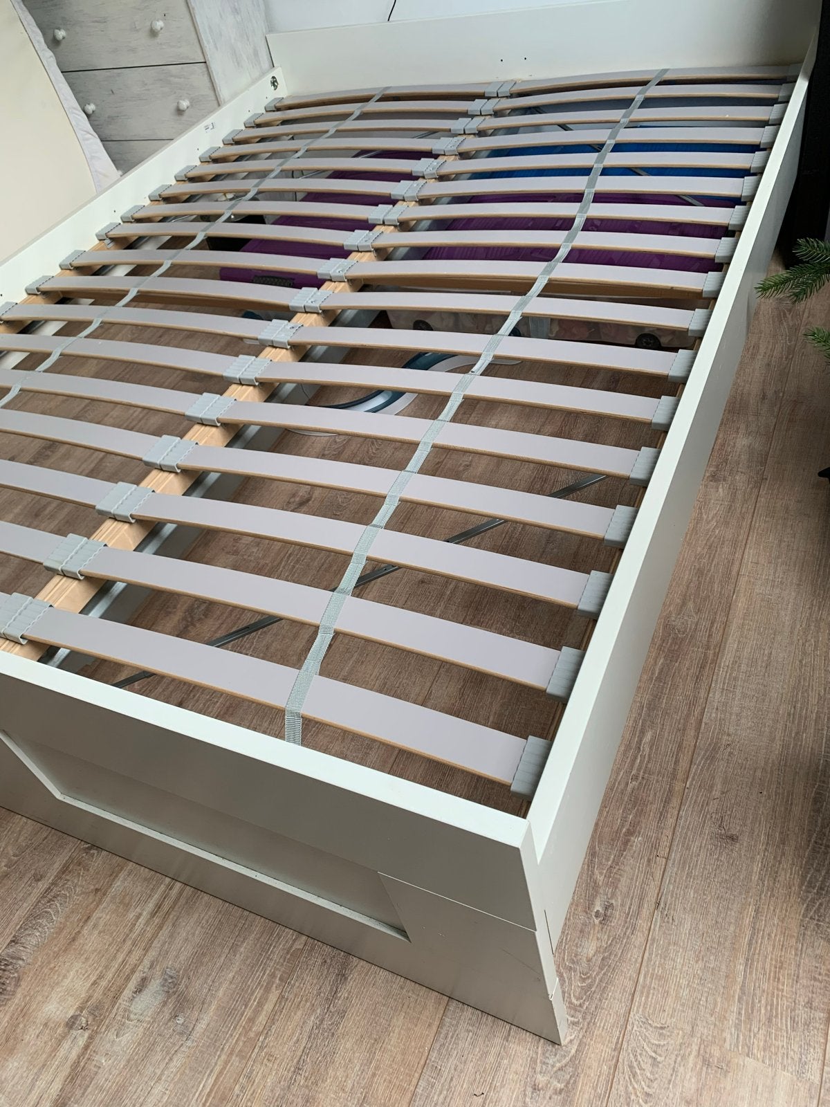 IKEA Brimnes Twijfelaar Bed 140x200 met Matras, Ophalen, Gebruikt, Wit, 140 cm