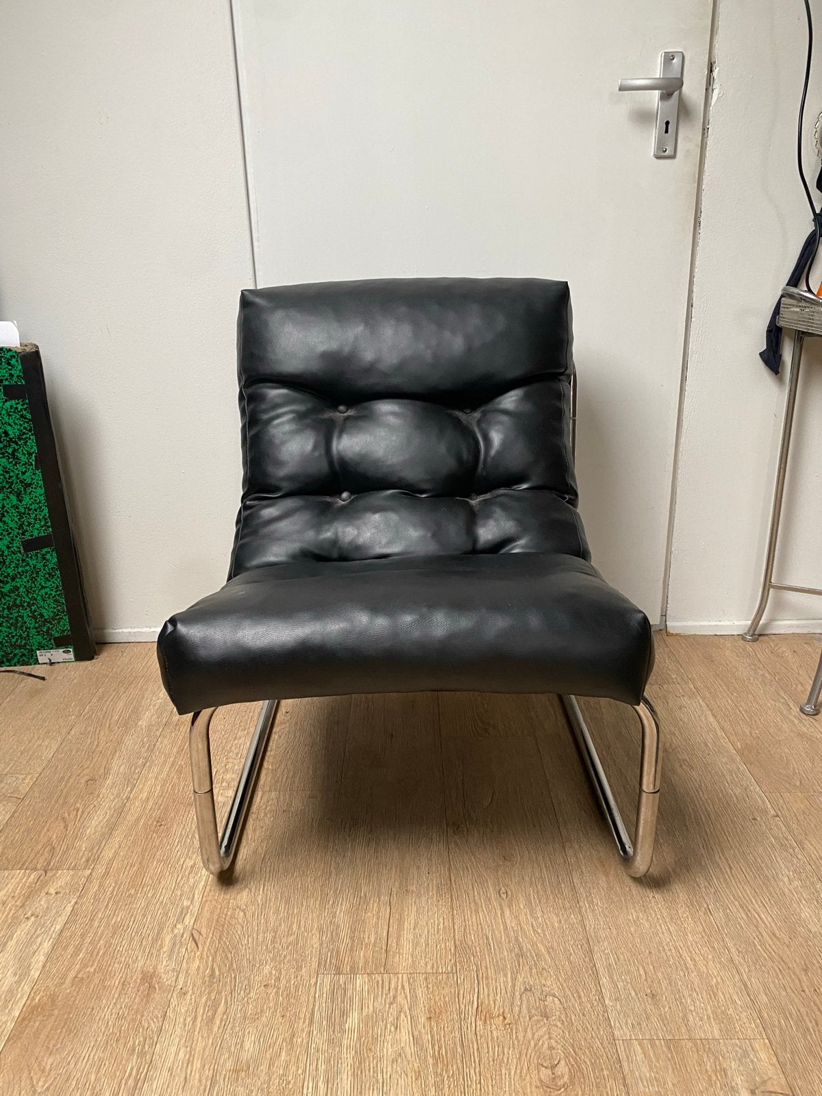 Zeldzame vintage loungestoel "Pixi" van Gillis Lundgren voor, Minder dan 75 cm, Leer, Ophalen of Verzenden, Zo goed als nieuw