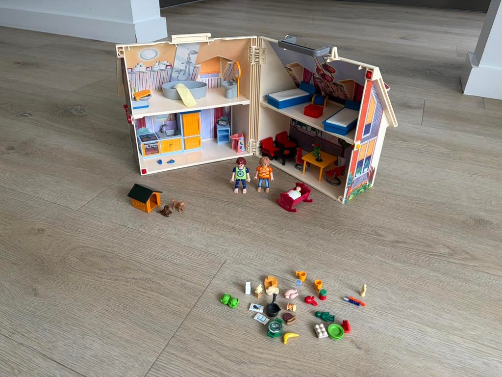 Playmobil meeneem poppenhuis met veel accessoires, Ophalen of Verzenden, Gebruikt