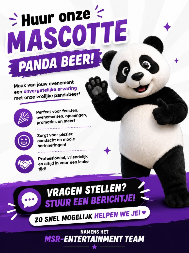 pandabeer te huur, Tickets en Kaartjes, Drie personen of meer