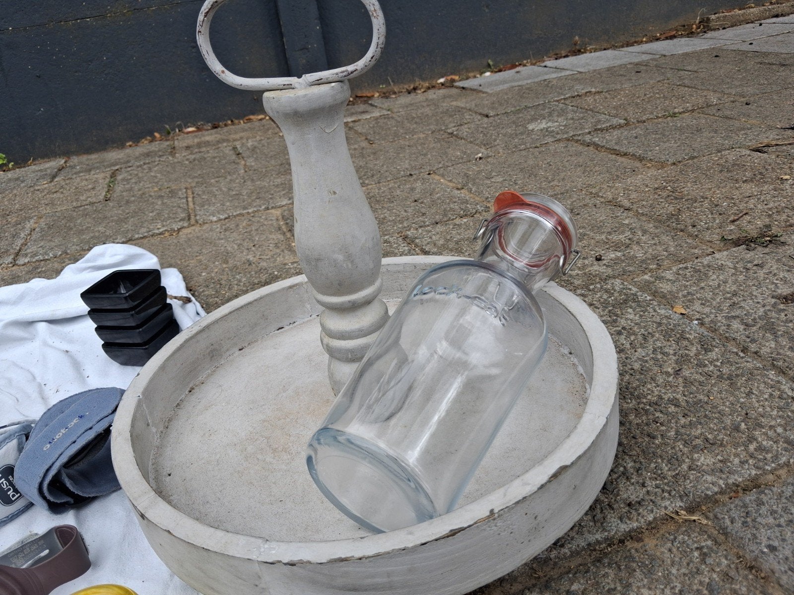 Decoratieve schaal met handvat, Hout, Gebruikt, Ophalen of Verzenden, Landelijk