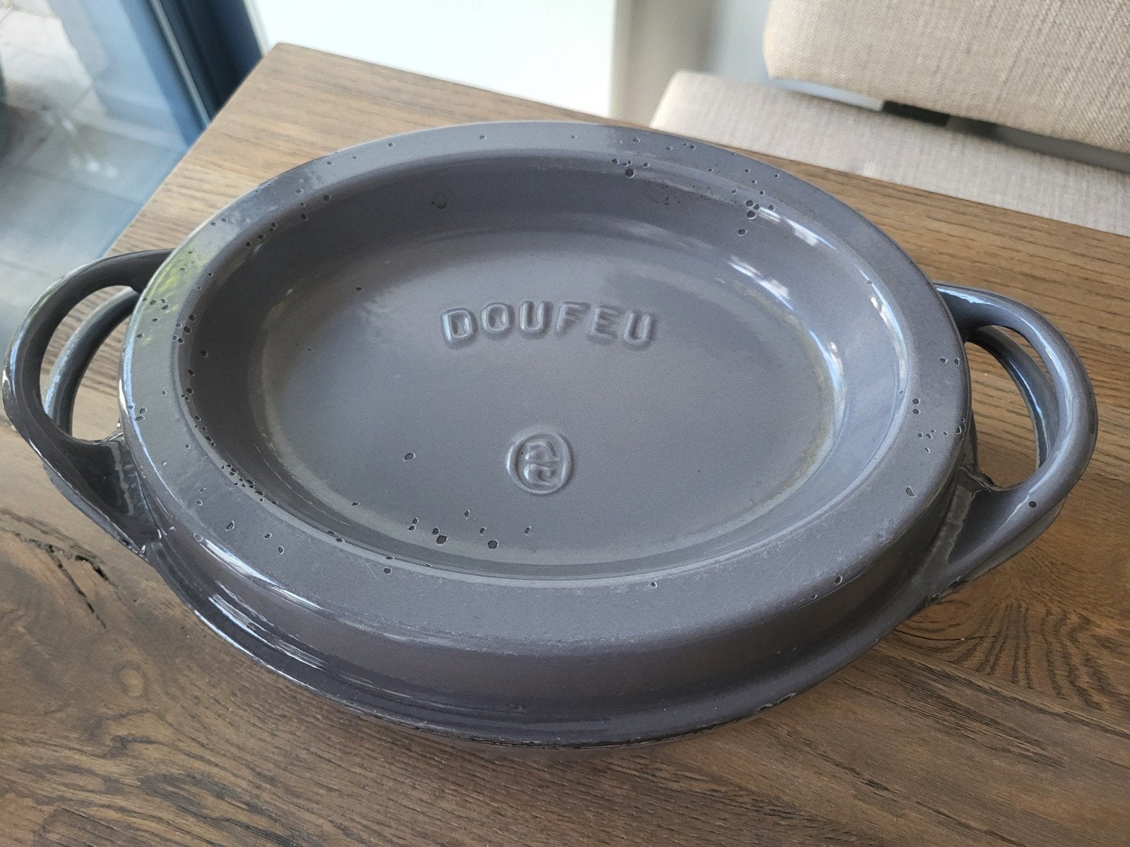Vintage Doufeu braadpan van Cousances (Le Creuset), Huis en Inrichting, Keuken | Potten en Pannen, Gebruikt, Met deksel, Le Creuset