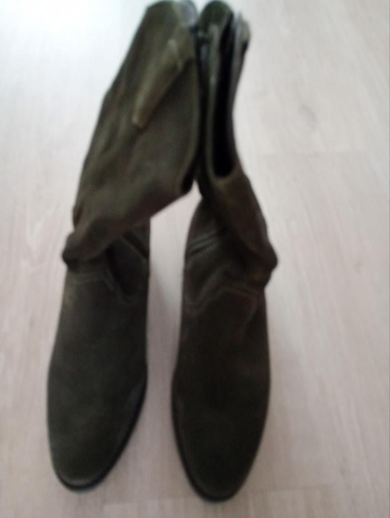 Harper donkergroene halfhoge leren laarzen, maat 39, Kleding | Dames, Schoenen, Ophalen of Verzenden