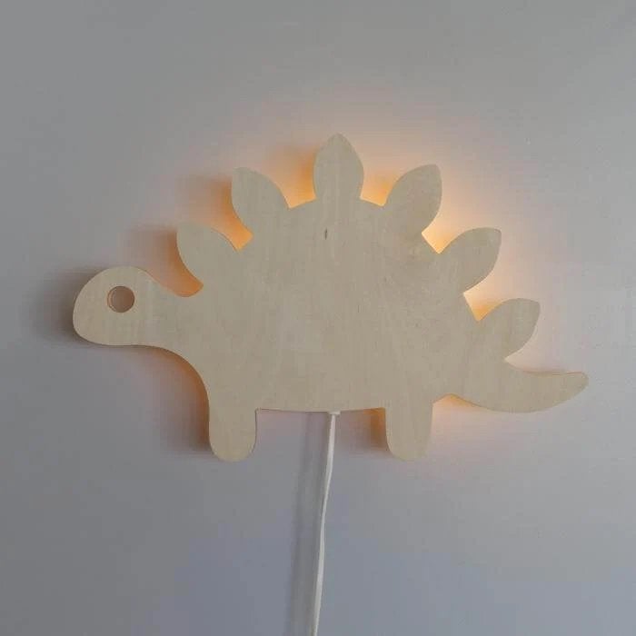 Houten wandlamp stegosaurus, Met schakelaar, Ophalen of Verzenden, Zo goed als nieuw, Overige merken