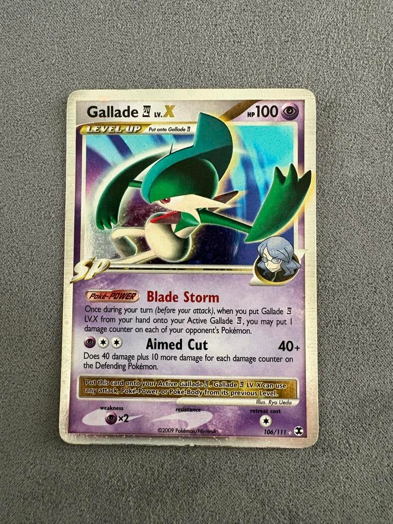 Gallade LV.X Pokémon Kaart 106/111 - Platinum Arceus, Ophalen of Verzenden, Gebruikt, Losse kaart, Foil