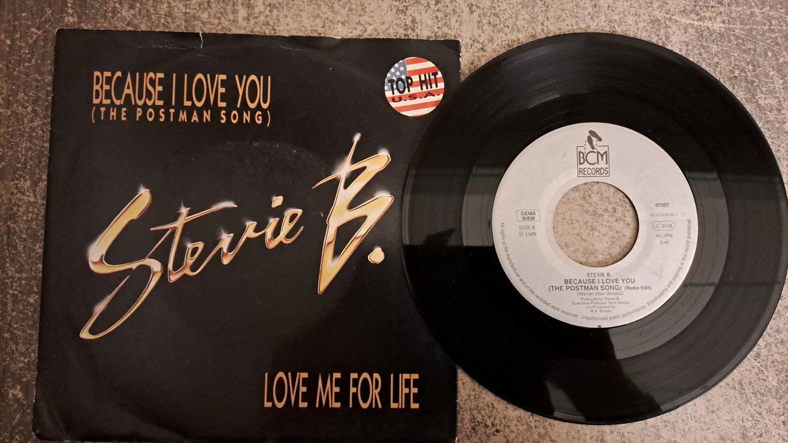 Stevie B  - because I love you, Gebruikt, 7 inch, Pop, Fotohoes