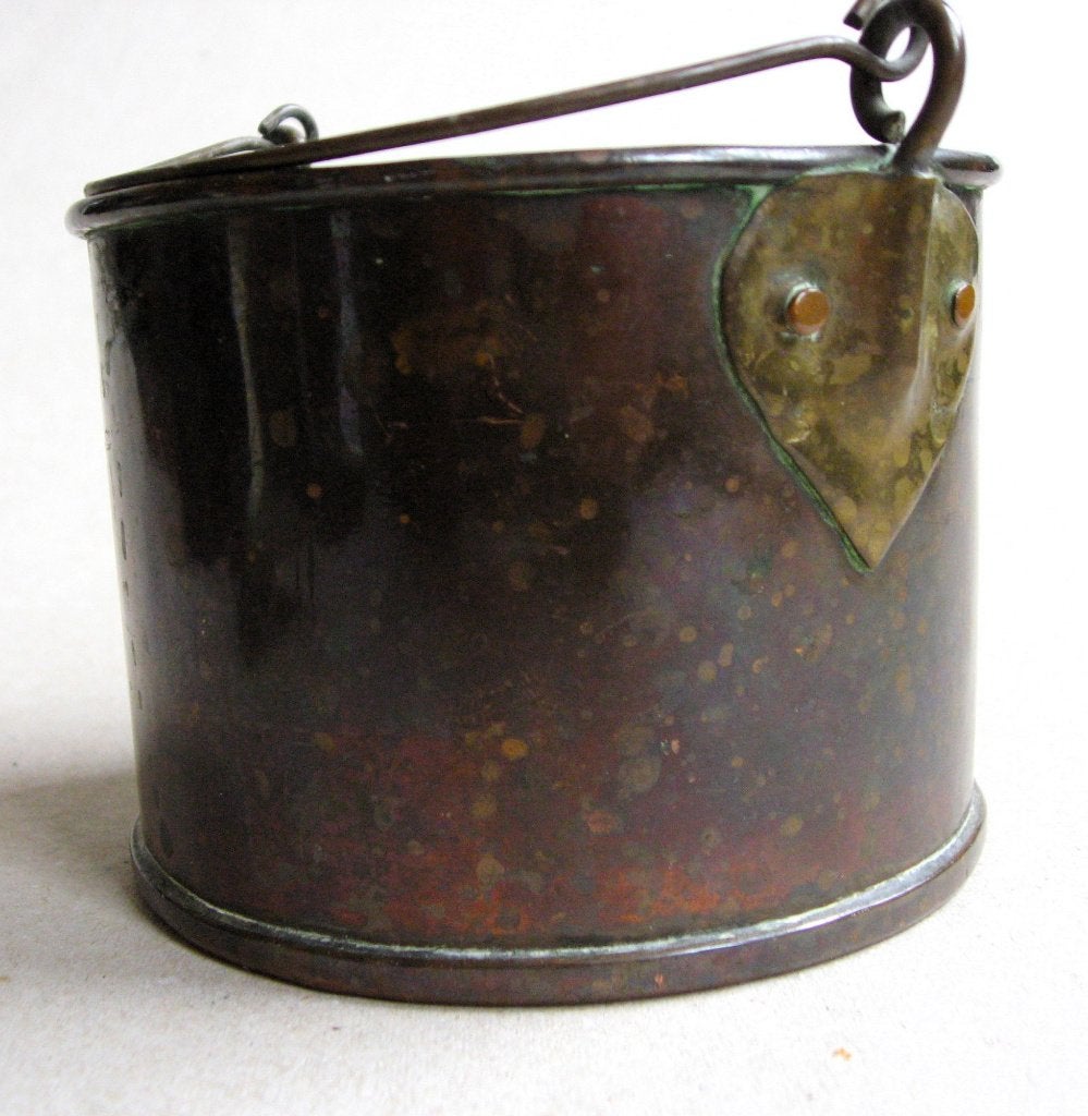 Handgemaakt nagel emmertje, roodkoper ca. 1900, Ophalen of Verzenden, Koper