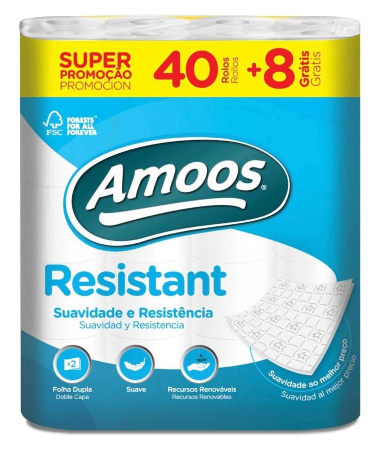 Amoos Resistant 2-laags toiletpapier - 48 rollen wc-papier, Verzenden