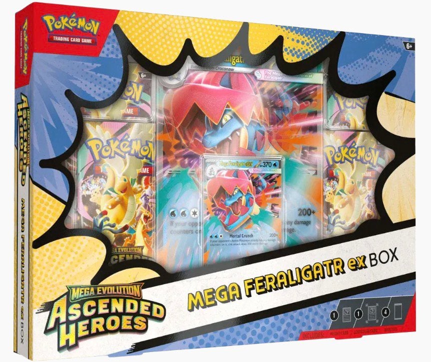 Ascended heroes Mega Feraligatr,Meganium,Emboar set van 3, Hobby en Vrije tijd, Ophalen, Nieuw