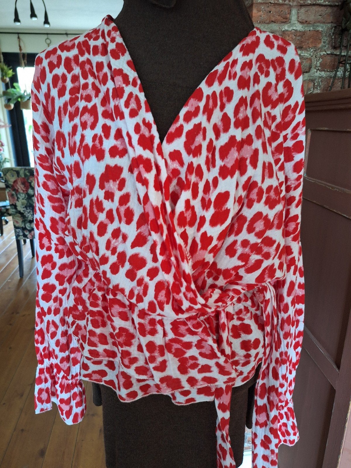 Tuniek l xl rood rose, Ophalen of Verzenden, Zo goed als nieuw, Maat 46/48 (XL) of groter, Rood