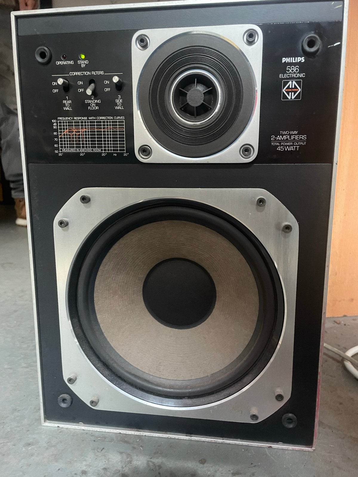 2x Philips 586 Electronic Motional Feedback Luidsprekerboxen, Audio, Tv en Foto, Ophalen, Philips, Gebruikt, Minder dan 60 watt