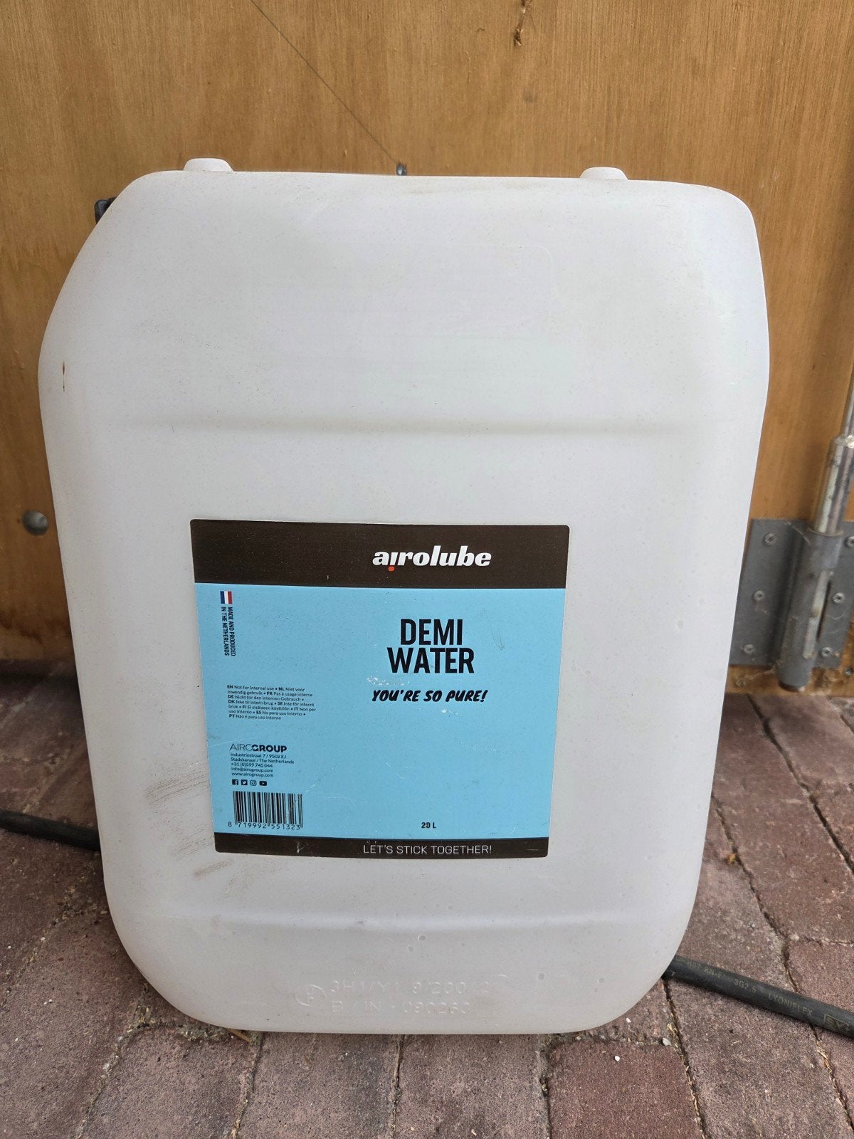 lege jerrycan 20l z Airolube Demi Water Gedemineraliseerd, Ophalen, Gebruikt