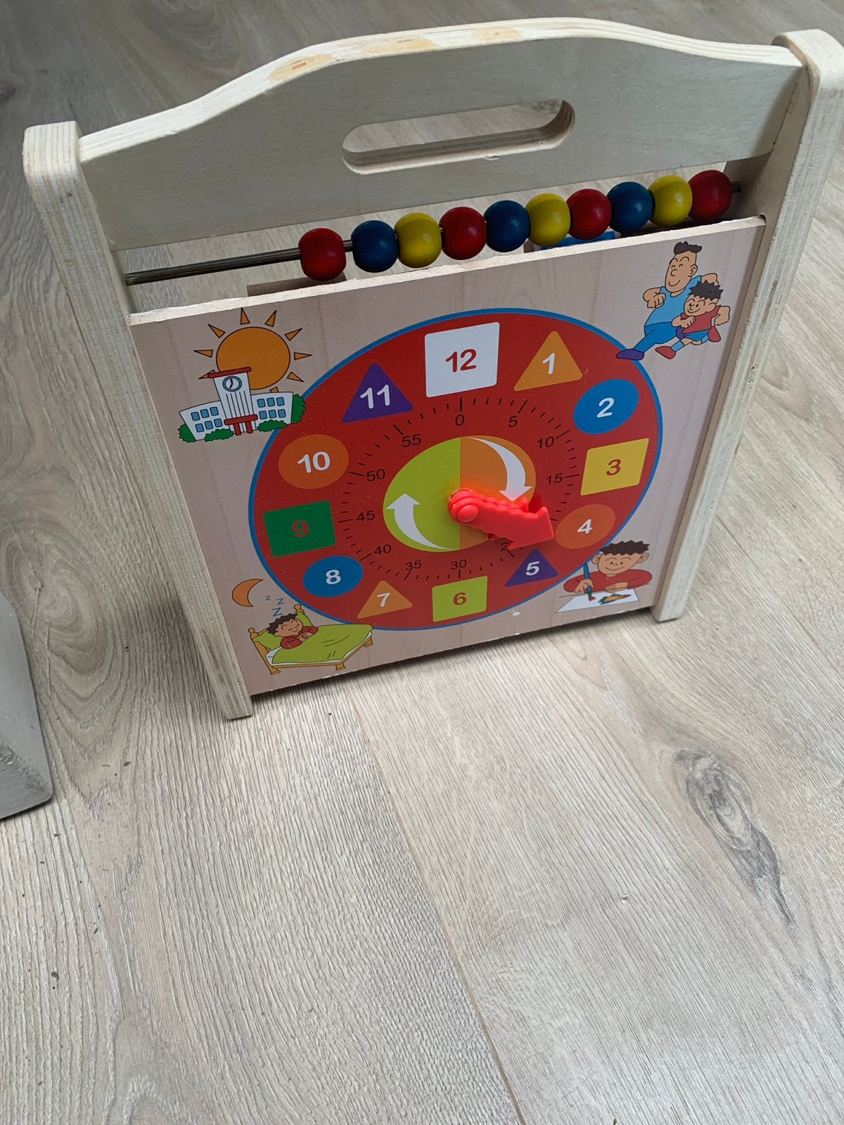 Houten educatief speelgoed: klok, telraam & alfabet, Ophalen, Gebruikt, Rekenen