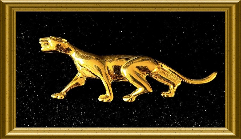 Vintage panter / luipaard / jaguar broche, Ophalen of Verzenden, Overige materialen, Broche