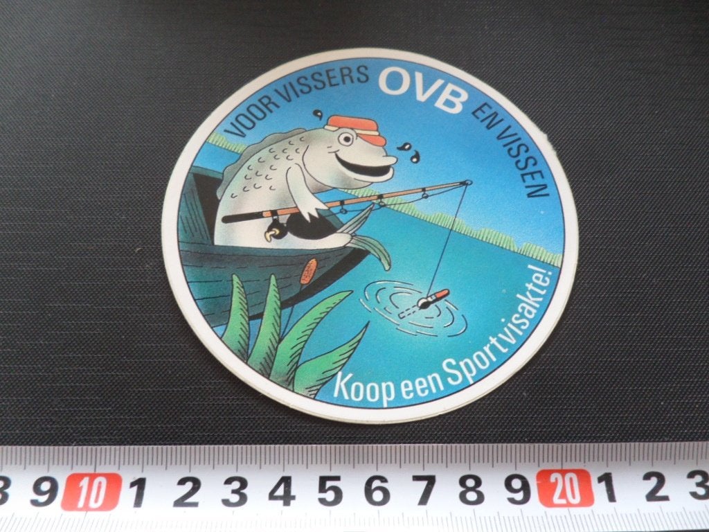 sticker hengelsport sportvisakte voor vissers en vissen OVB*, Verzamelen, Ophalen, Zo goed als nieuw