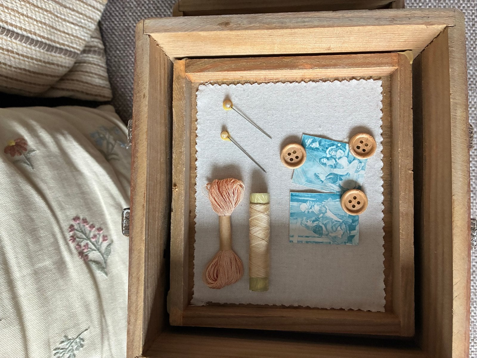 Vintage Naaidoos Hout - Perfect Cadeau!, Ophalen of Verzenden, Gebruikt, Toebehoren