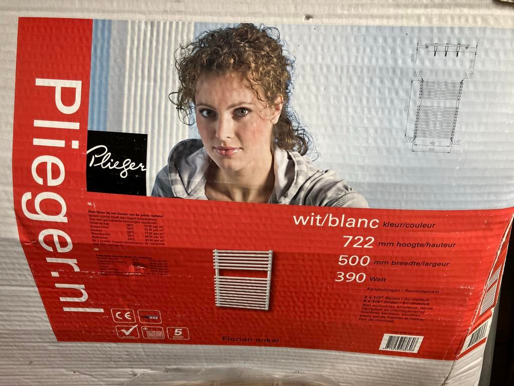 Plieger Florian radiator wit 722x500mm, nieuw in verpakking, Ophalen, 30 tot 80 cm, Radiator, Nieuw
