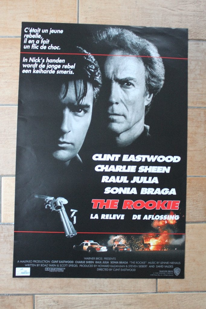 filmaffiche Clint Eastwood The Rookie 1990 filmposter, Rechthoekig Staand, Ophalen of Verzenden, Zo goed als nieuw, A1 t/m A3