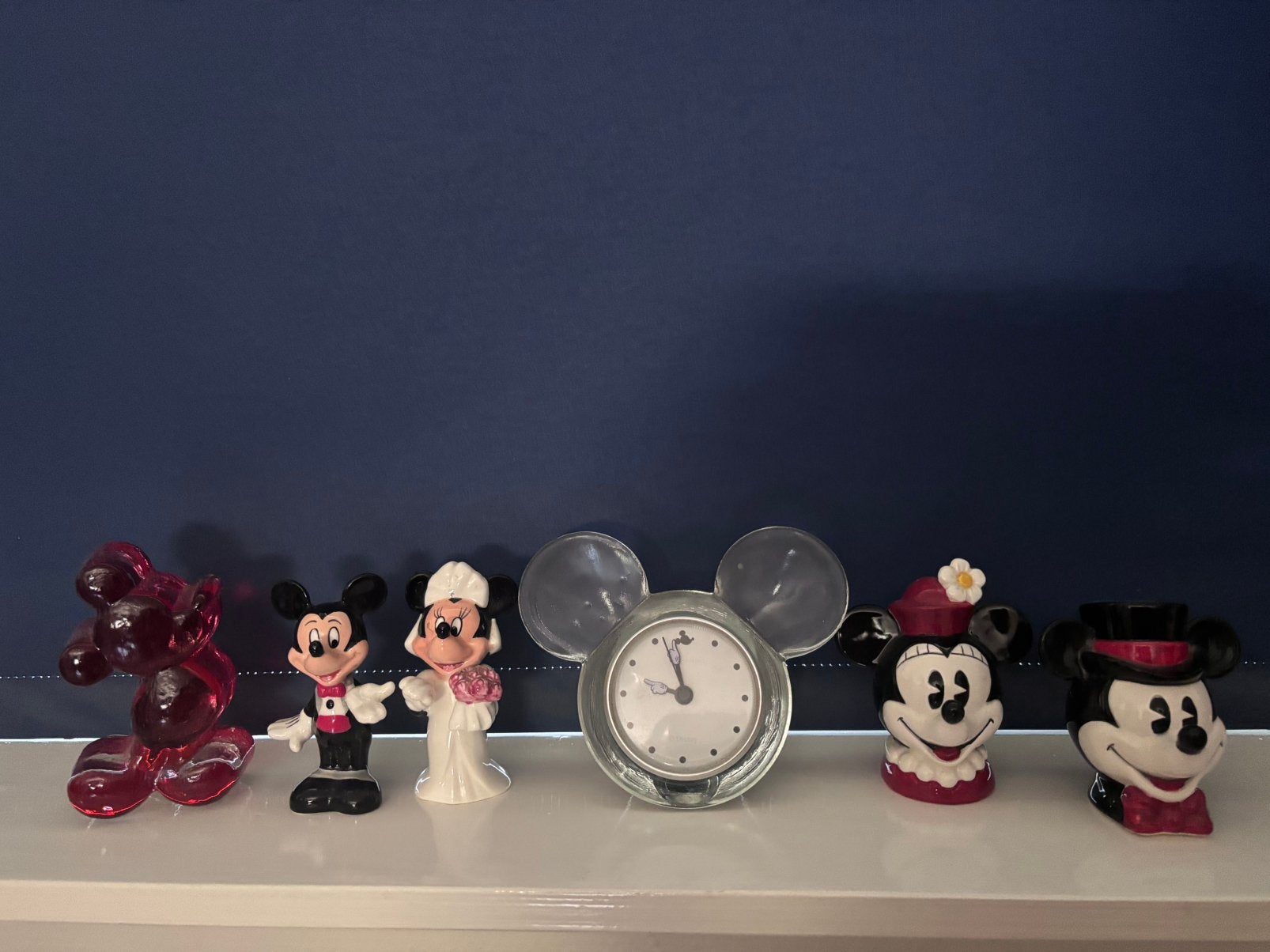 Mickey Mouse beeldjes/klok, Ophalen of Verzenden, Mickey Mouse, Zo goed als nieuw, Beeldje of Figuurtje
