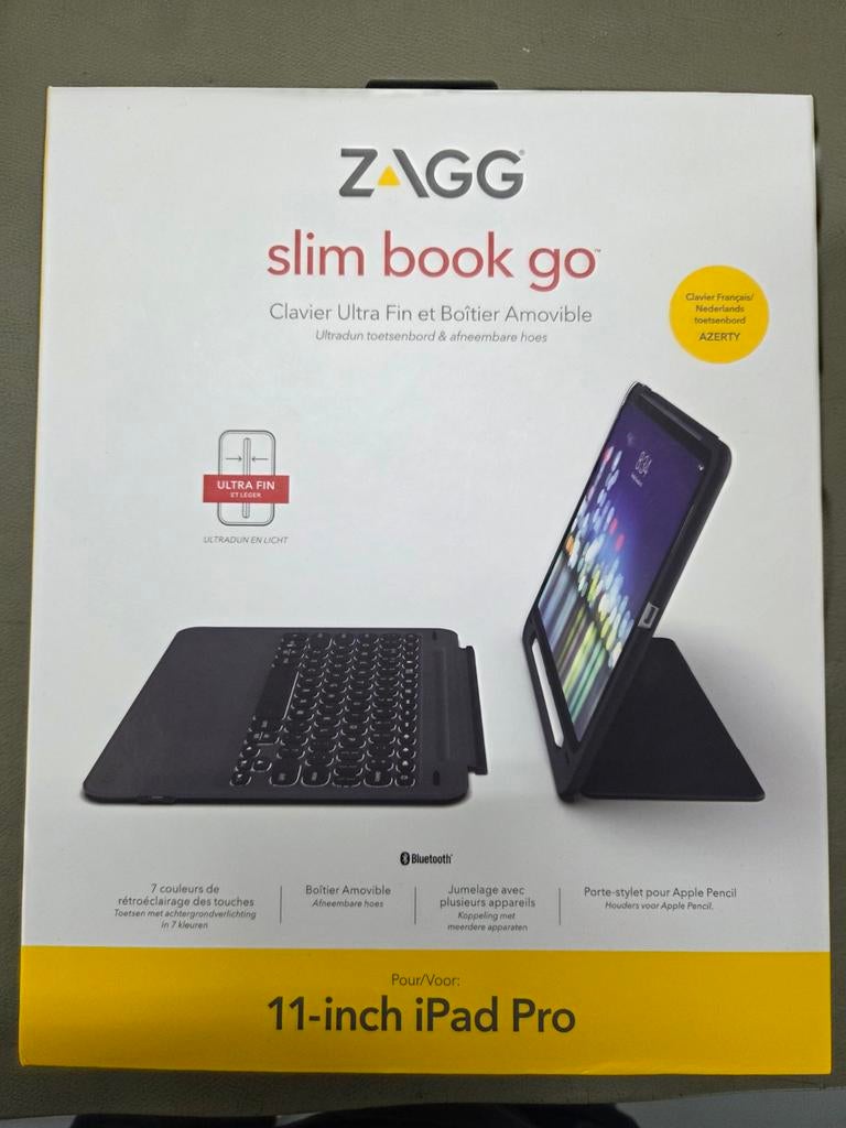 ZAGG Slim Book Go Toetsenbordhoes voor 11-inch iPad Pro, ZAGG, 11 inch, Nieuw, Bescherming voor- en achterkant