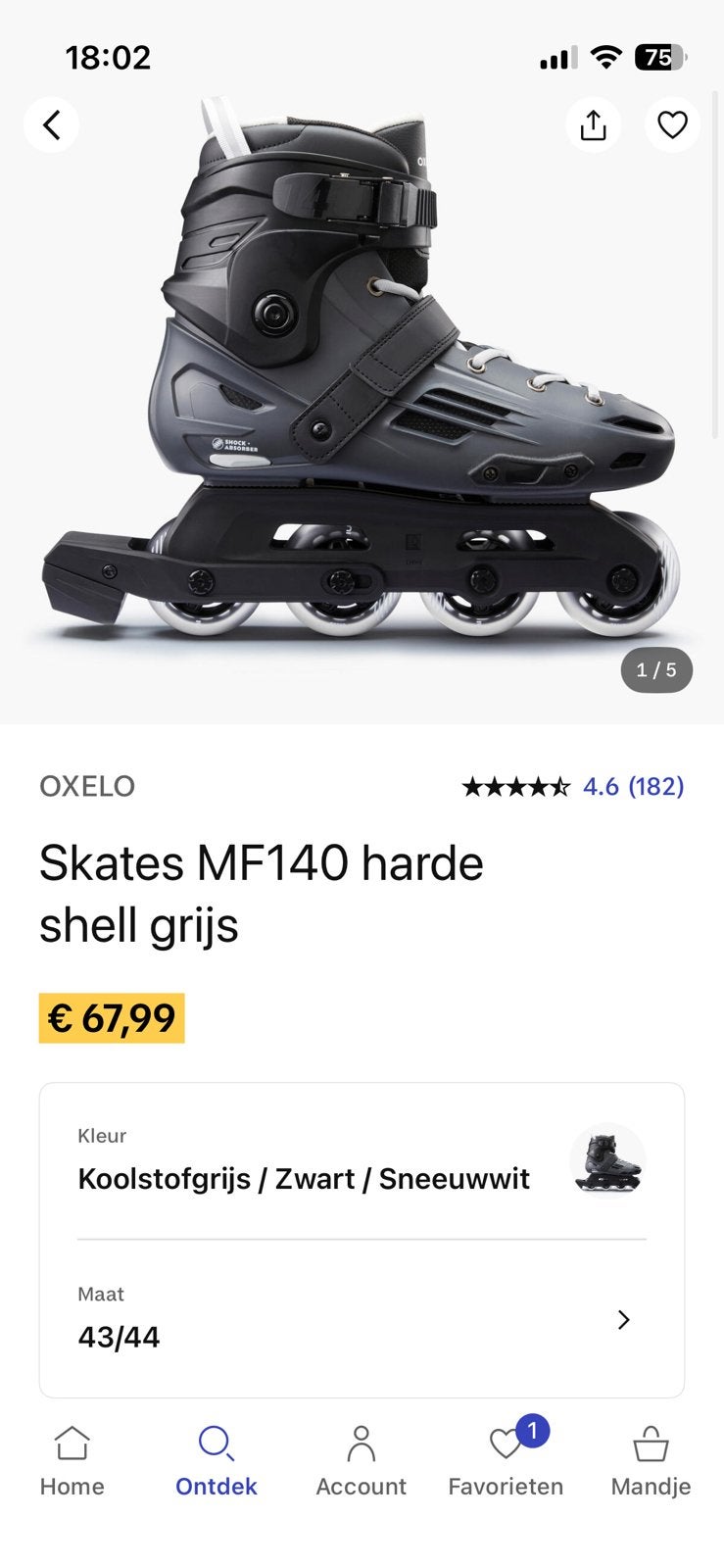 Oxelo skeelers nieuw, Sport en Fitness, Skeelers, Ophalen of Verzenden, Zo goed als nieuw