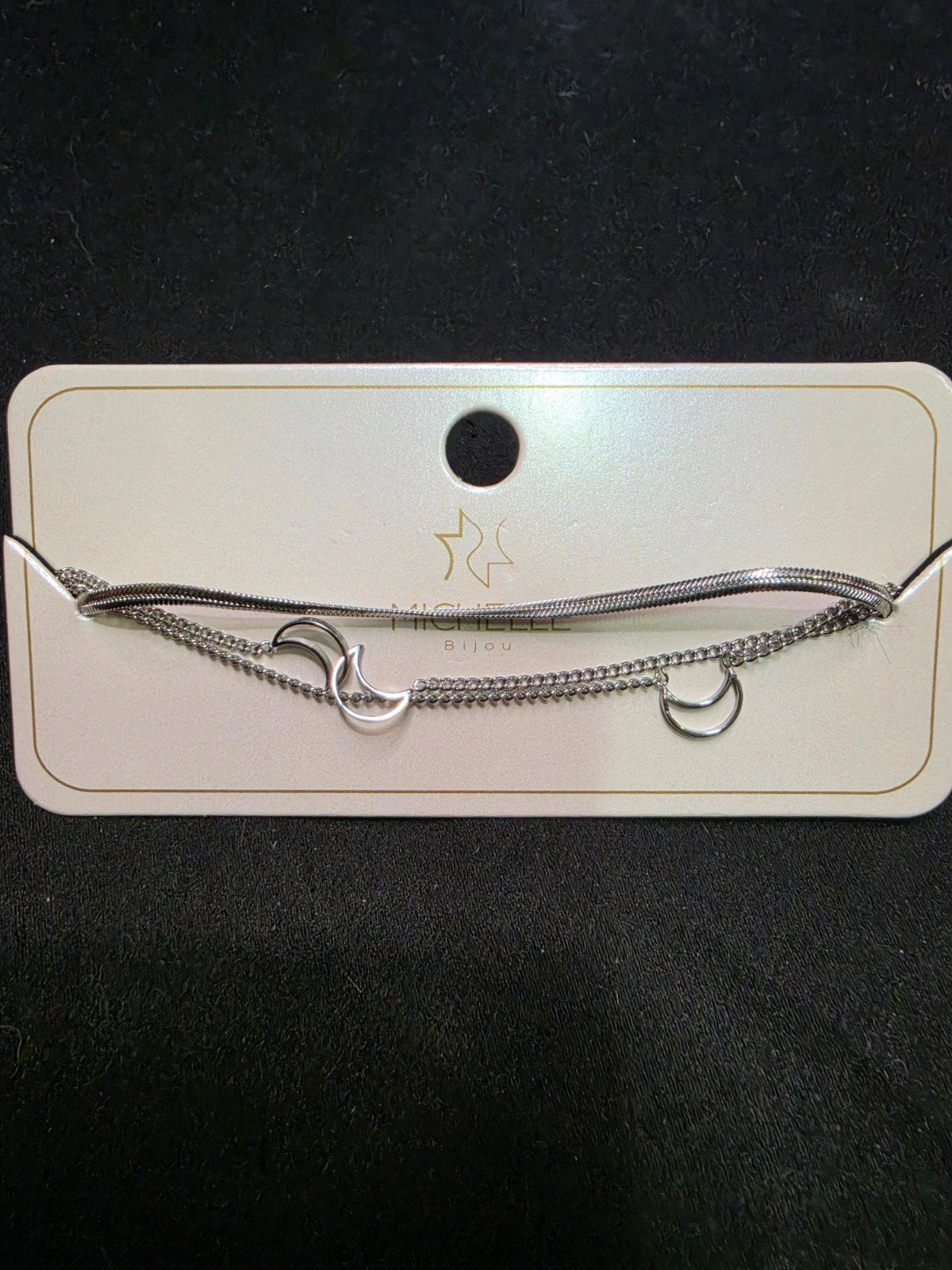 Armband met maantjes zilver stainless steel 16 cm, Staal, Nieuw, Ophalen of Verzenden