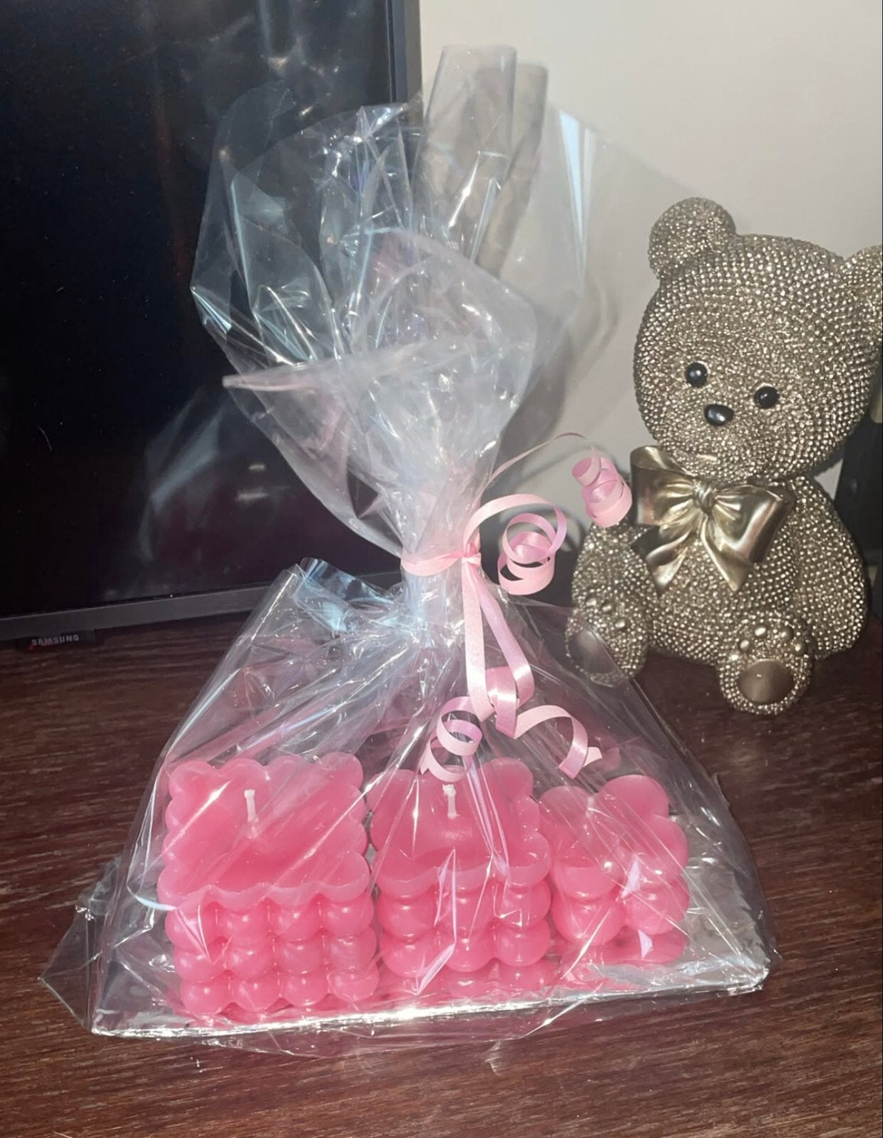Roze Bubble Kaarsen Set - Decoratieve Cadeauverpakking, Ophalen, Overige merken, Roze, Kaars