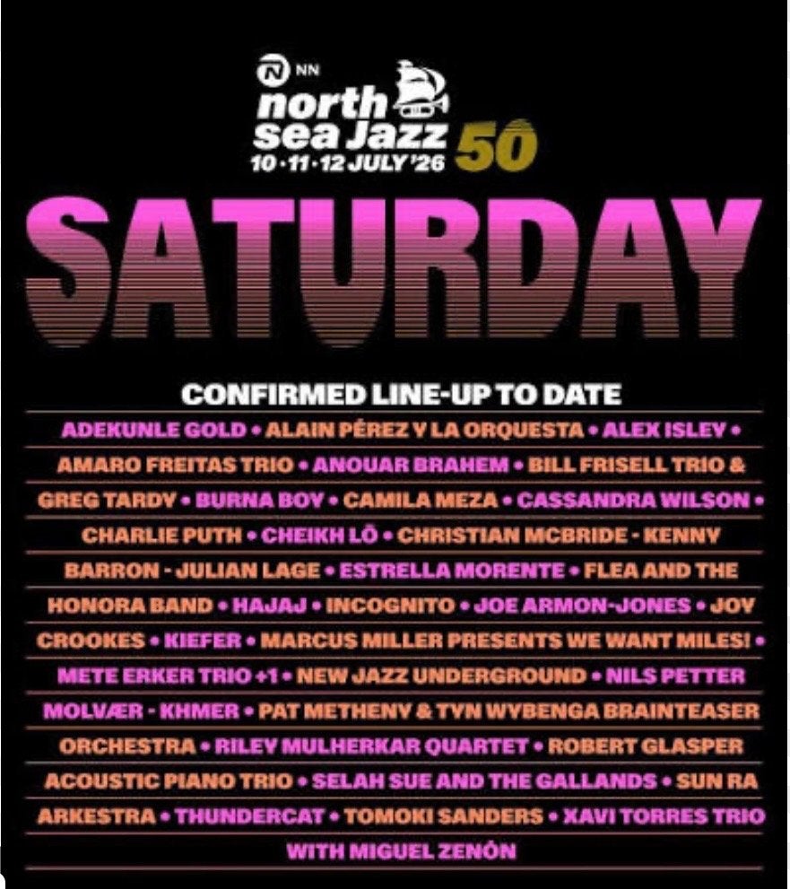 2 Zaterdag tickets north sea jazz festival 2026, Tickets en Kaartjes, Twee personen, Juli