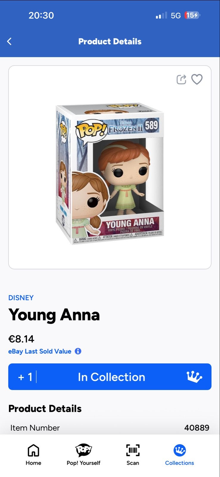 Funko Pop! Disney Frozen II Young Anna #589, Ophalen of Verzenden, Zo goed als nieuw