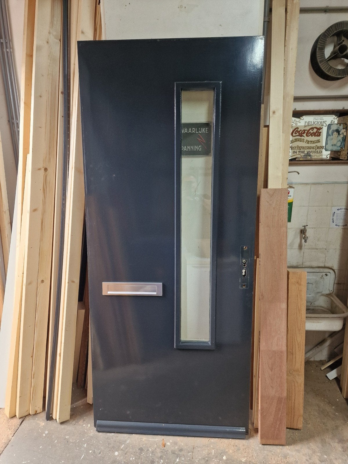 voordeur met dubbel glas, Doe-het-zelf en Verbouw, Deuren en Horren, Ophalen, Gebruikt, 80 tot 100 cm, 215 cm of meer