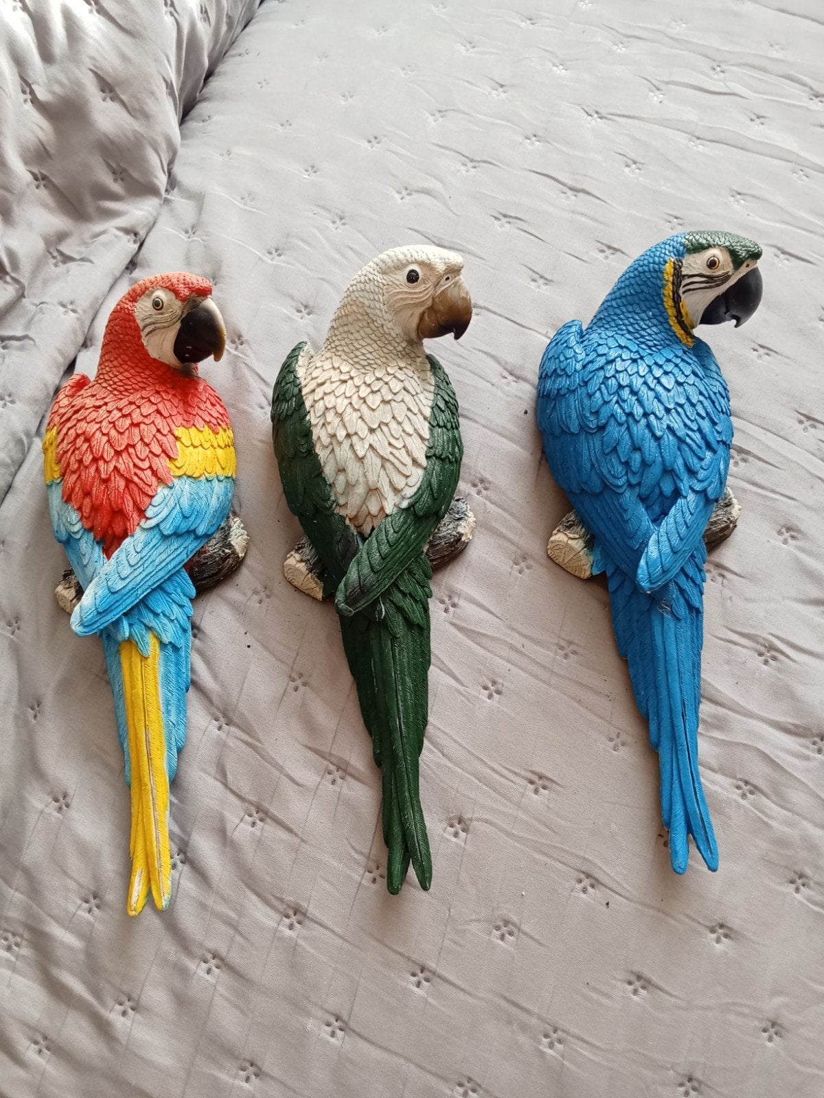 Papegaai wanddecoratie - set van 3, Gebruikt, Meerkleurig, Overige stijlen, Kunststof