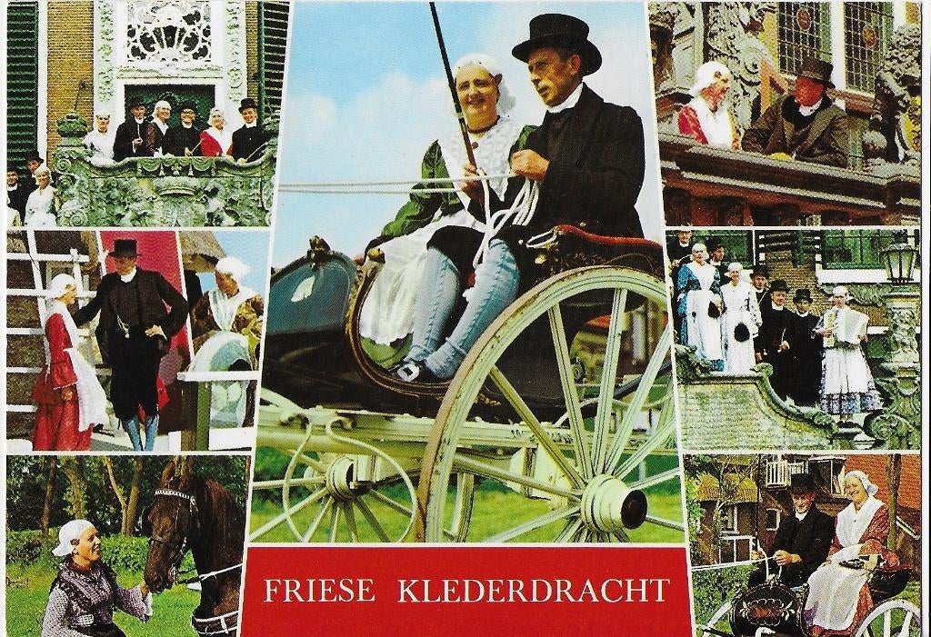 gelopen ansichtkaart friese klederdracht( 819, Ophalen of Verzenden, 1980 tot heden, Gelopen, Zeeland