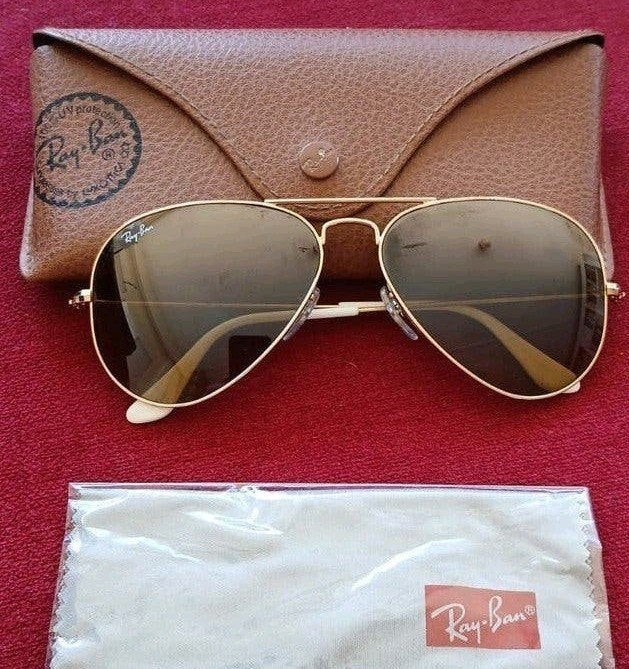 Ray-Ban Aviator Large Metal zgan, Sieraden, Tassen en Uiterlijk, Zonnebrillen en Brillen | Heren, Zonnebril, Bruin, Ophalen of Verzenden