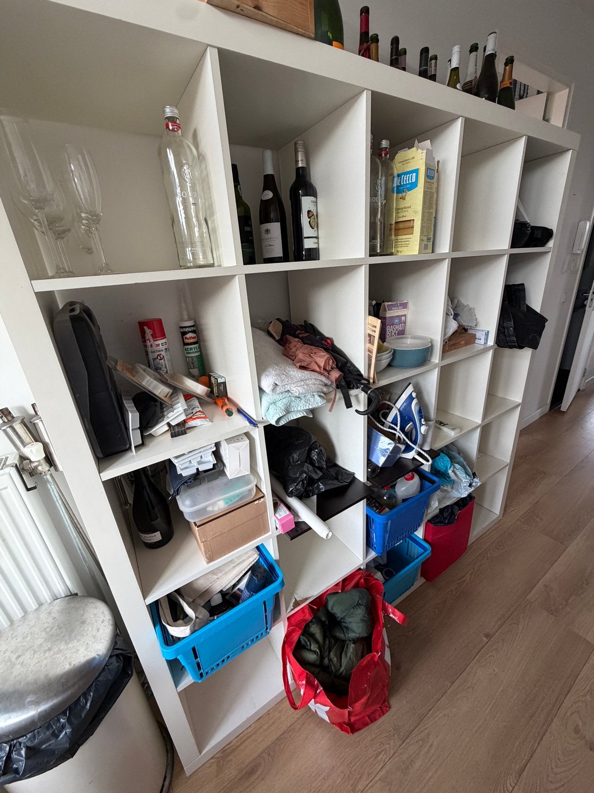 Grote Witte Kallax-stijl Open Kast met 25 Vakken, Ophalen of Verzenden, Gebruikt