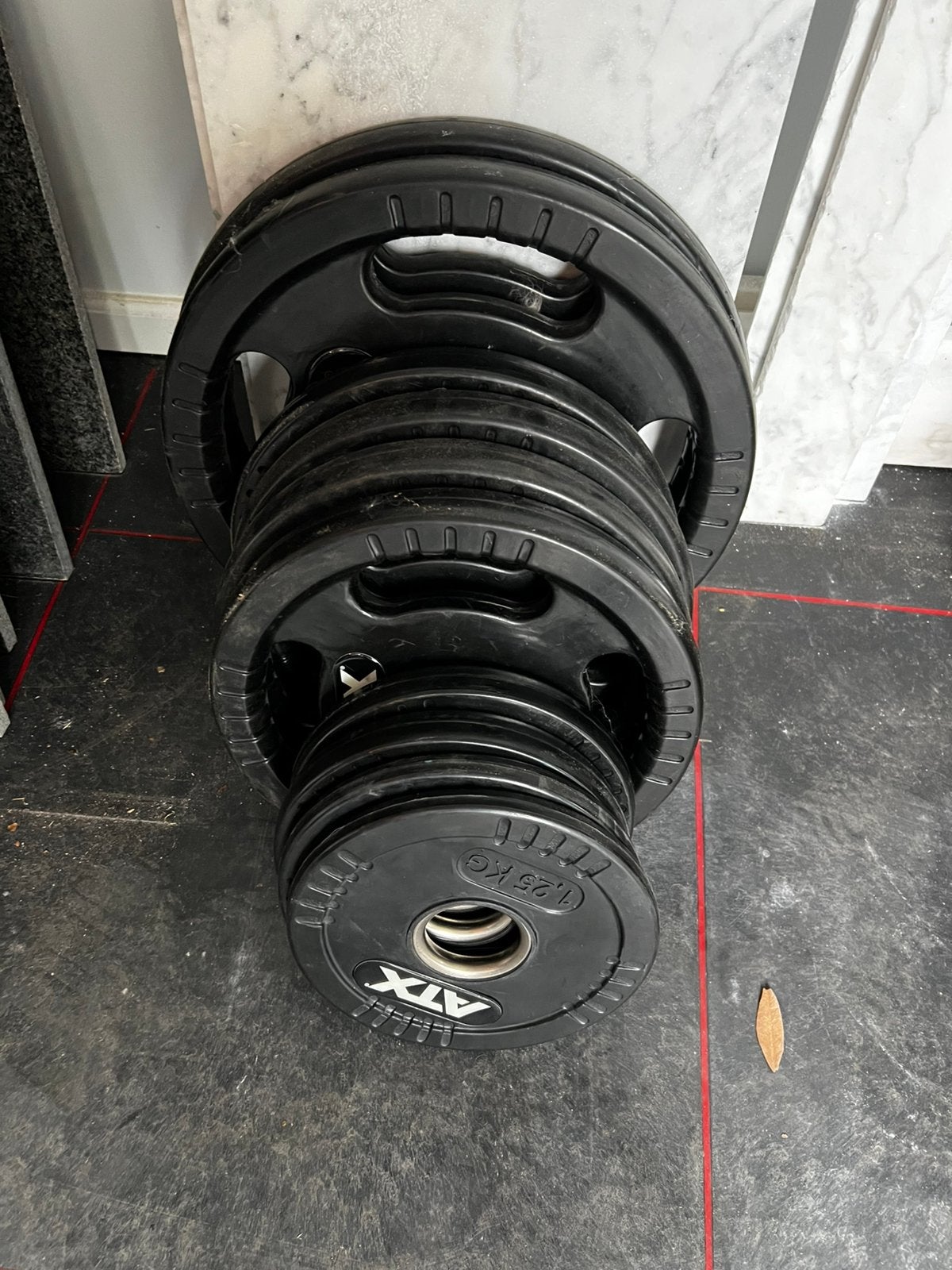 Rubberen ATX gewichten 50 mm 10, 5, 2,5 & 1.25kg, Ophalen, Zo goed als nieuw