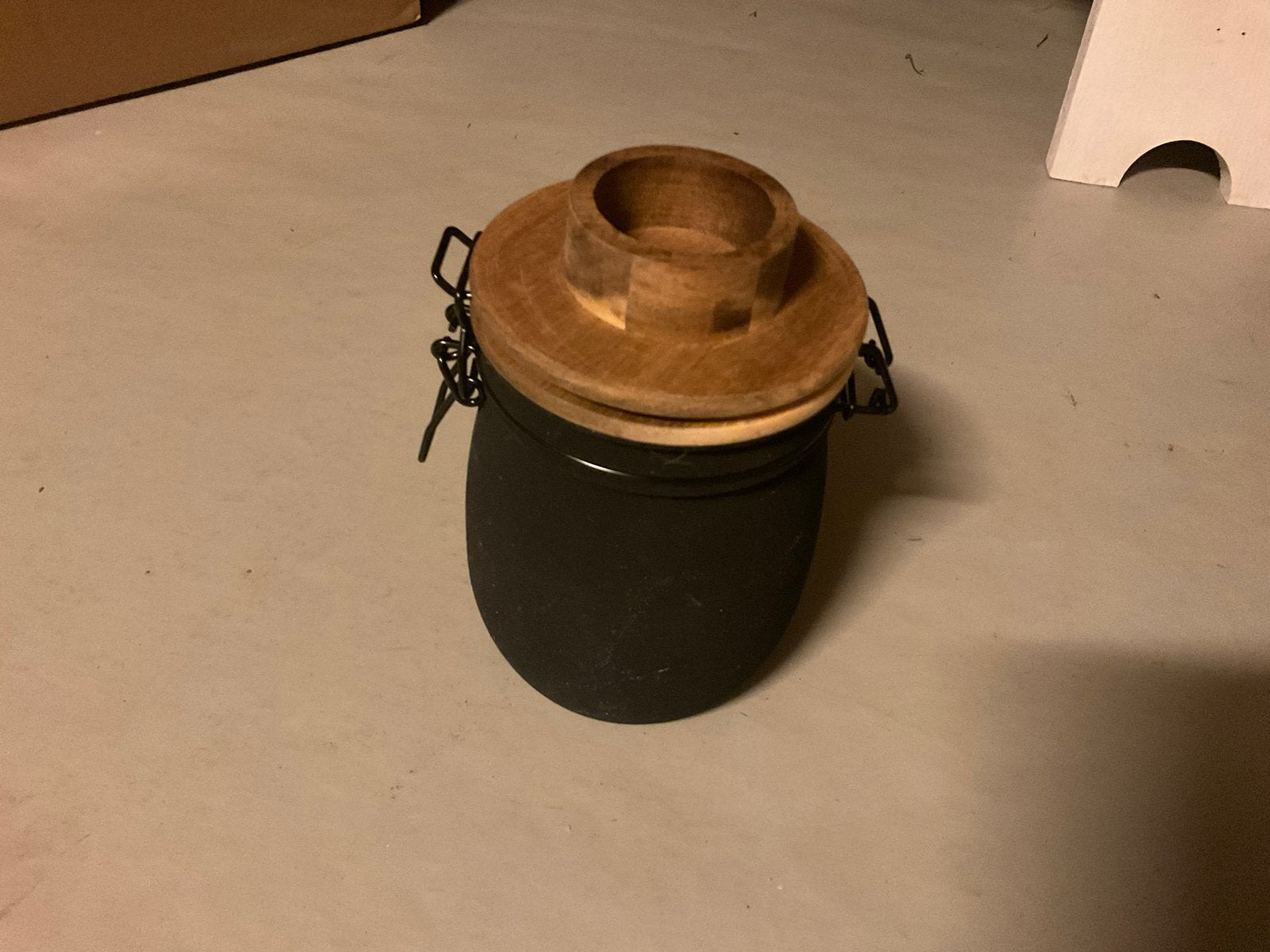 Opbergpot voor waxinelichtjes - Alleen ophalen, Huis en Inrichting, Ophalen, Gebruikt, Zwart, Hout