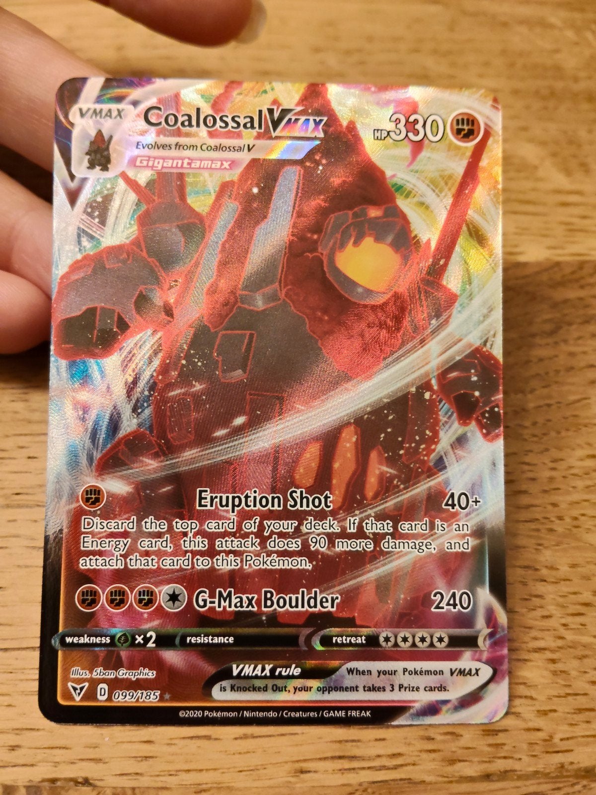 Coalossal vmax, Hobby en Vrije tijd, Verzamelkaartspellen | Pokémon, Ophalen of Verzenden, Zo goed als nieuw, Losse kaart