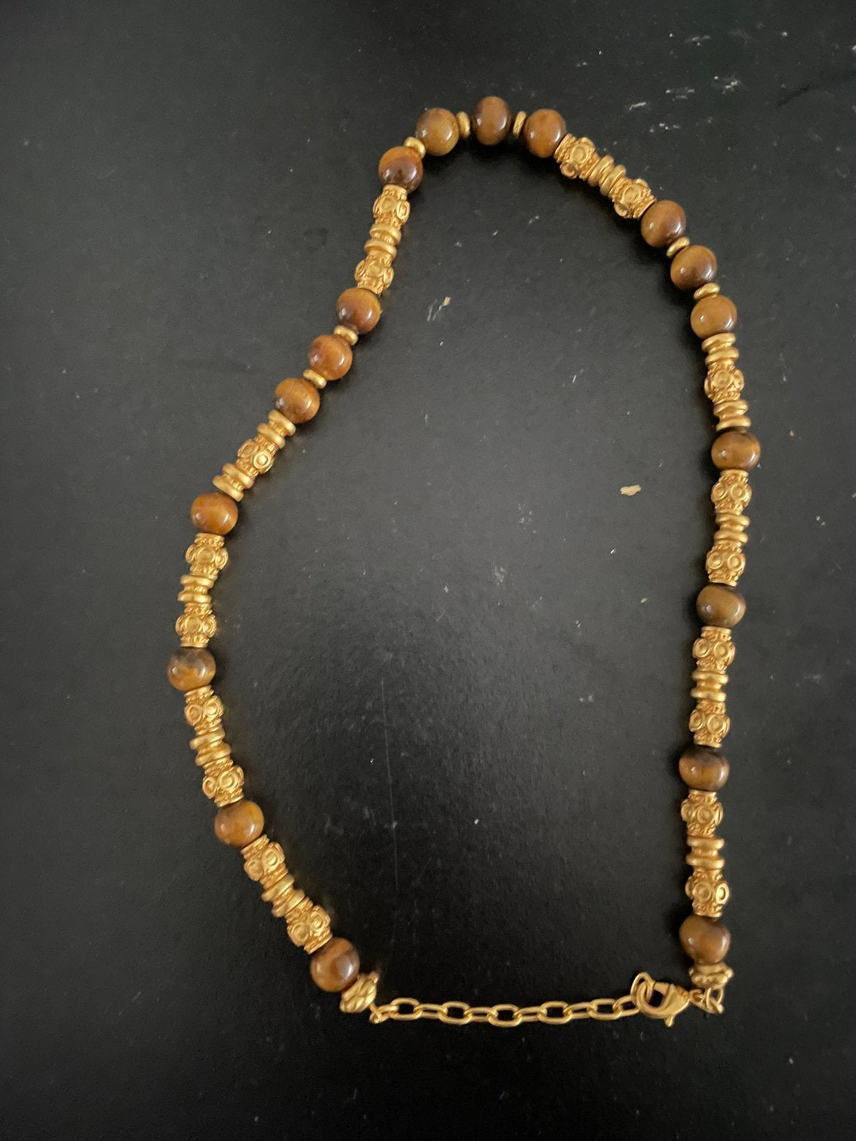 Vergulde Ketting van Tesoro Precolombino met Tijgeroog, Ophalen of Verzenden, Nieuw
