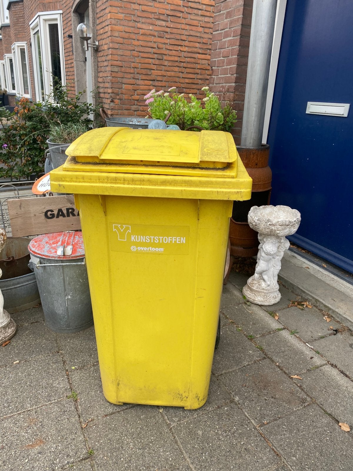 Kunststof rolcontainer geel AFVALCONTAINER, Ophalen, Kunststof, Gebruikt, 40 liter of meer