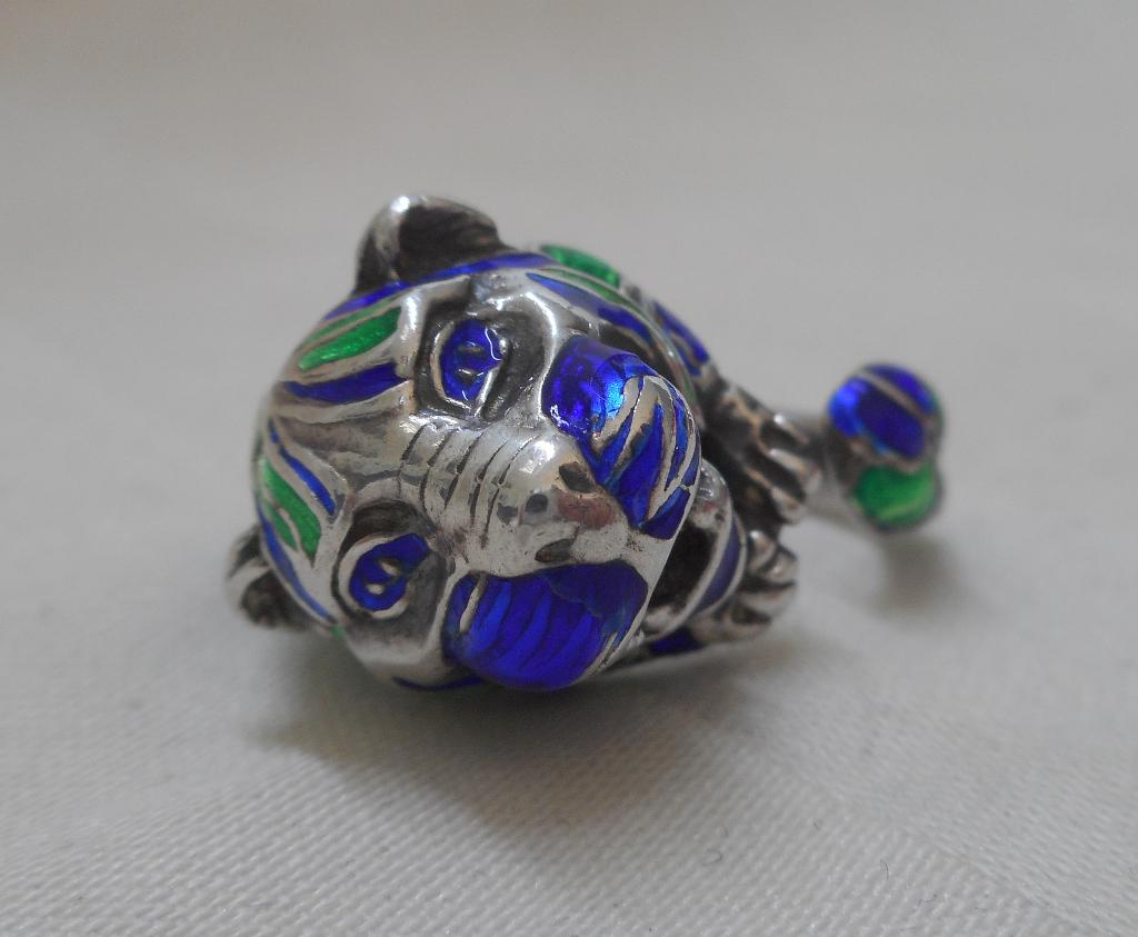 Prachtige zilveren royale ring panter met emaillen nr.557, Verzenden, Zilver, Ring