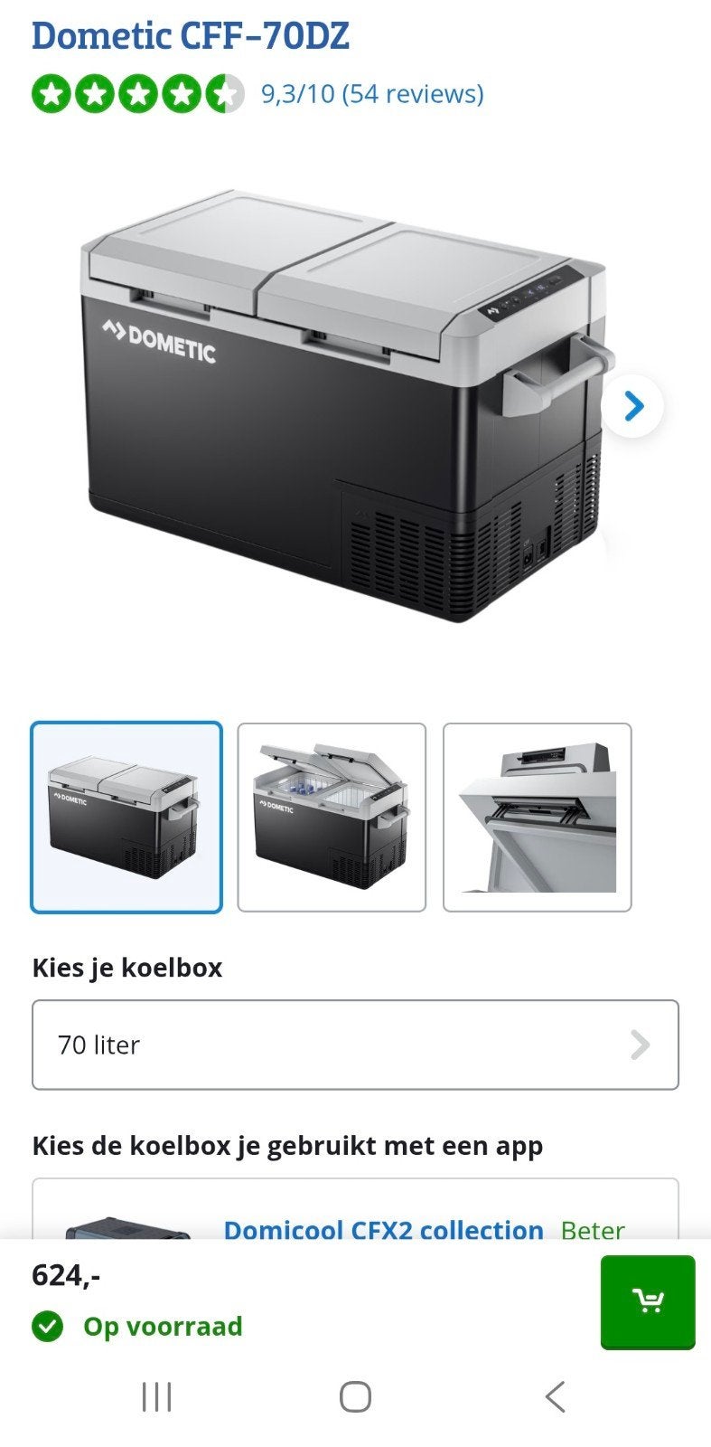 Dometic CFF-70DZ Koelbox - Met vriesvak - 70 liter, Minder dan 75 liter, Ophalen of Verzenden, Gebruikt, Met vriesvak