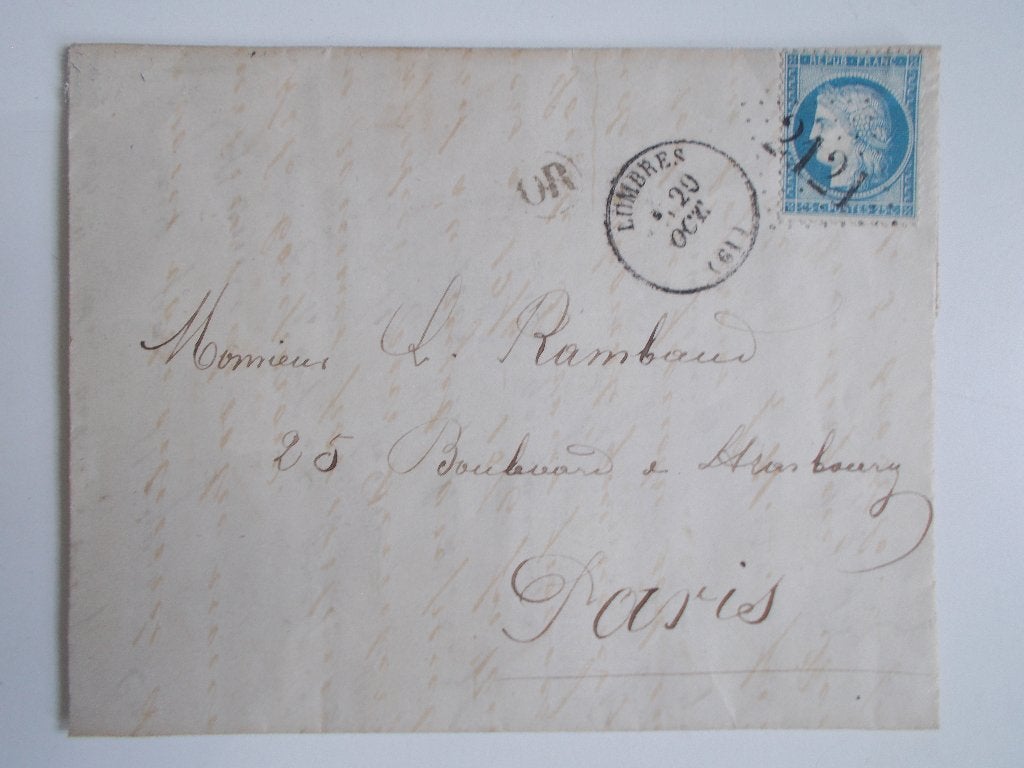 Frankrijk, Vouwbrief Uit Lumbres Met Origine Rurale Stempel,, Ophalen, Brief