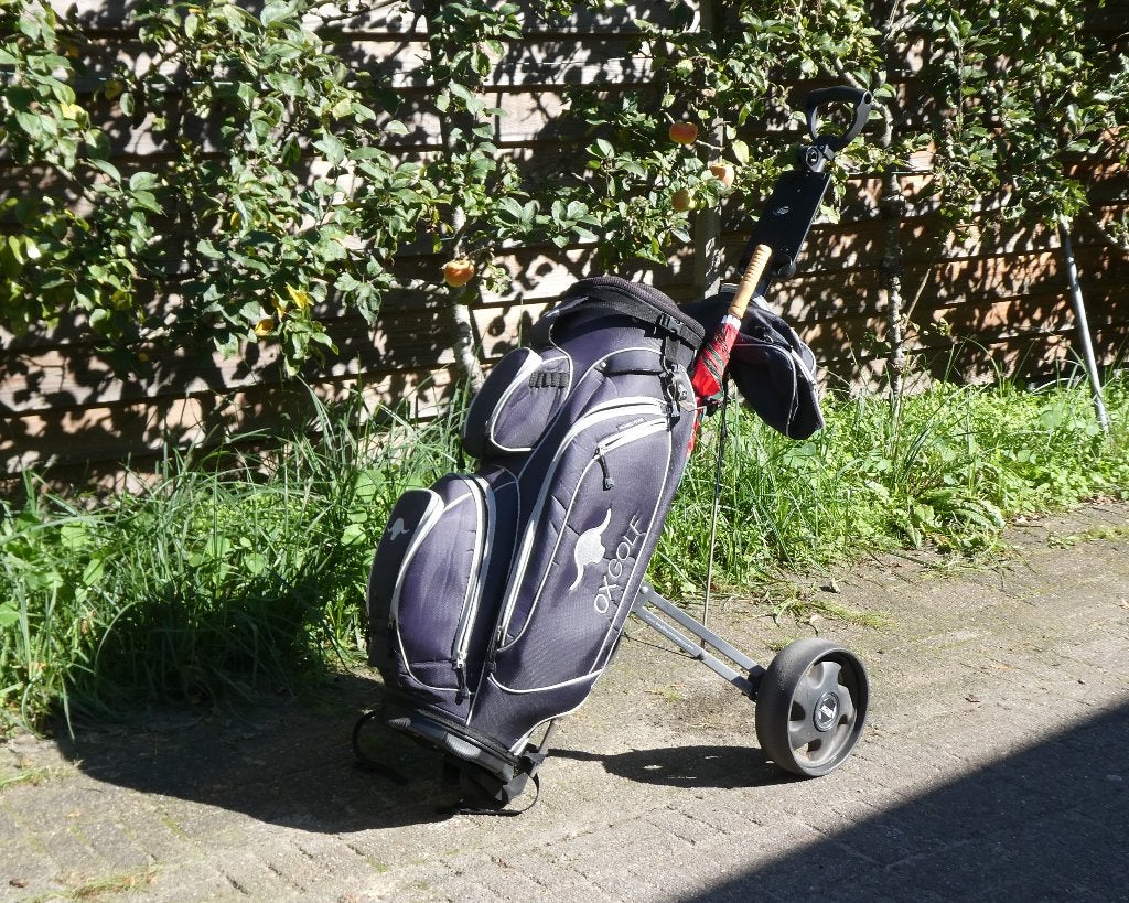 Golftas Oxgolf met trolley en paraplu, Ophalen, Gebruikt, Tas, Overige merken