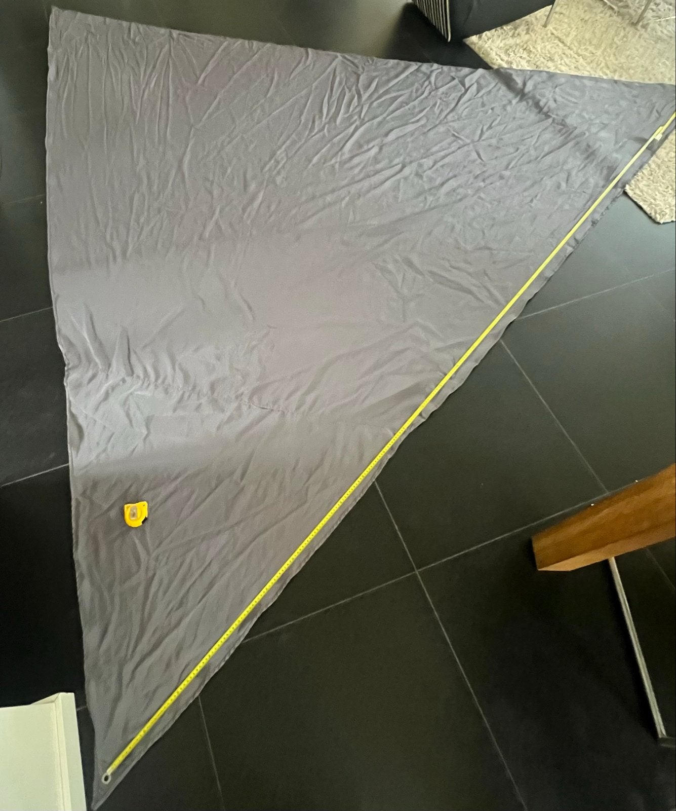 grijs schaduwdoek, driehoekig, 350 x 346 x 336 cm, Ophalen of Verzenden, Gebruikt