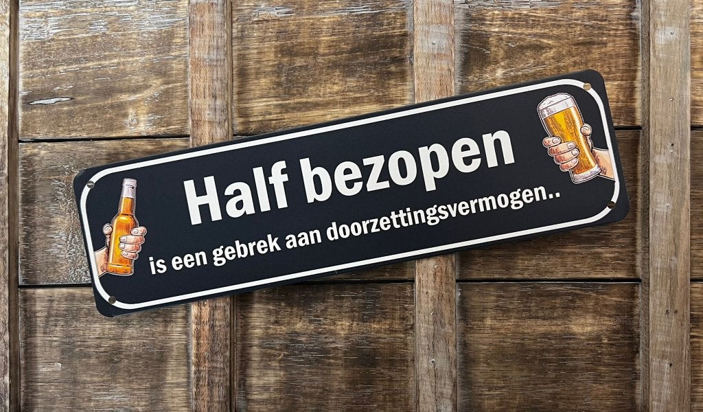 Half bezopen gebrek doorzettingvermogen metalen reclamebord, Info@deconoord.nl, Deco Noord, Nieuw, Ophalen of Verzenden